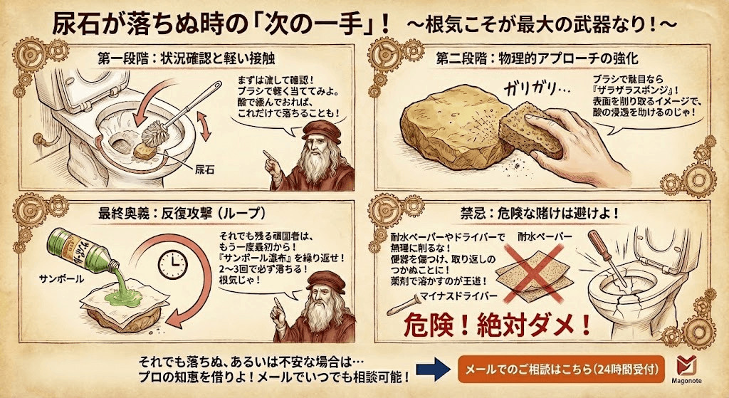 尿石は簡単に落ちます