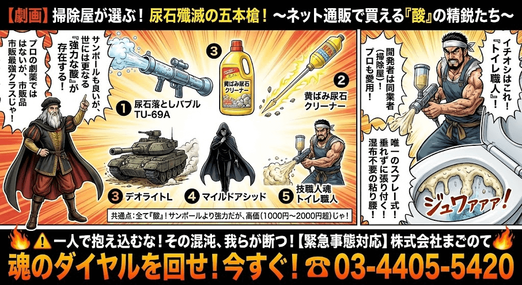 オススメのトイレの尿石汚れ落とし洗剤5選