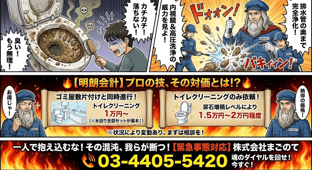 どんなに汚れたトイレも確実に綺麗にします