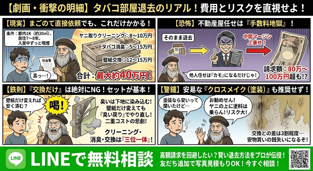 タバコ部屋の消臭や清掃もまごのてへどうぞ