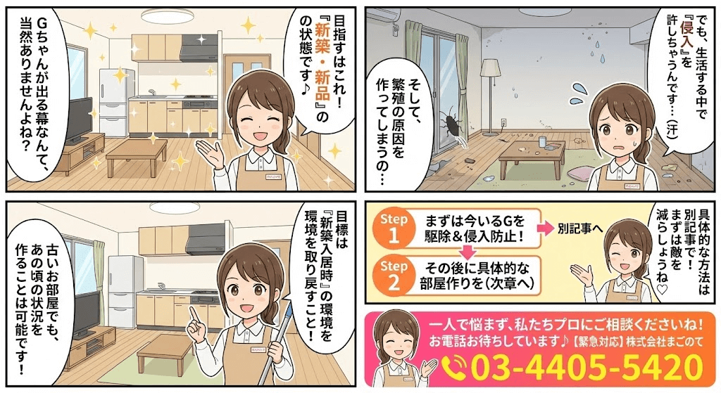 ゴキブリが出ない部屋にする方法