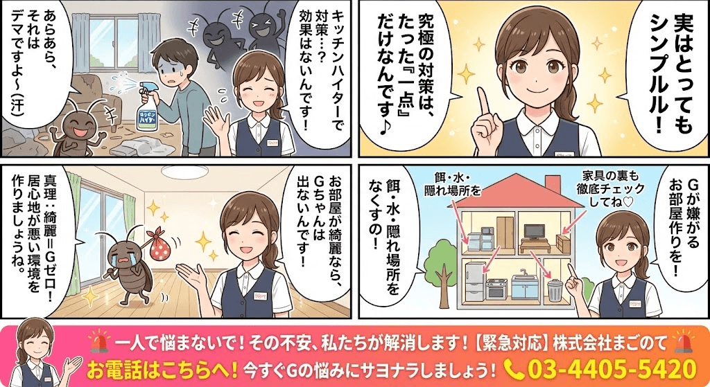 ゴキブリが嫌なら部屋を綺麗にすること