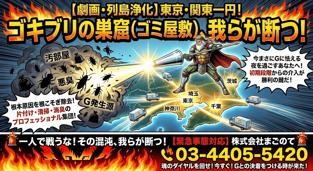 東京・関東圏広域でゴキブリ対策のための清掃実施中