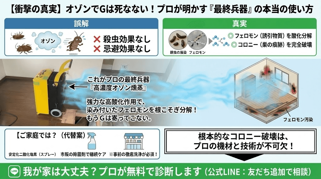 オゾンを使ったゴキブリ忌避効果