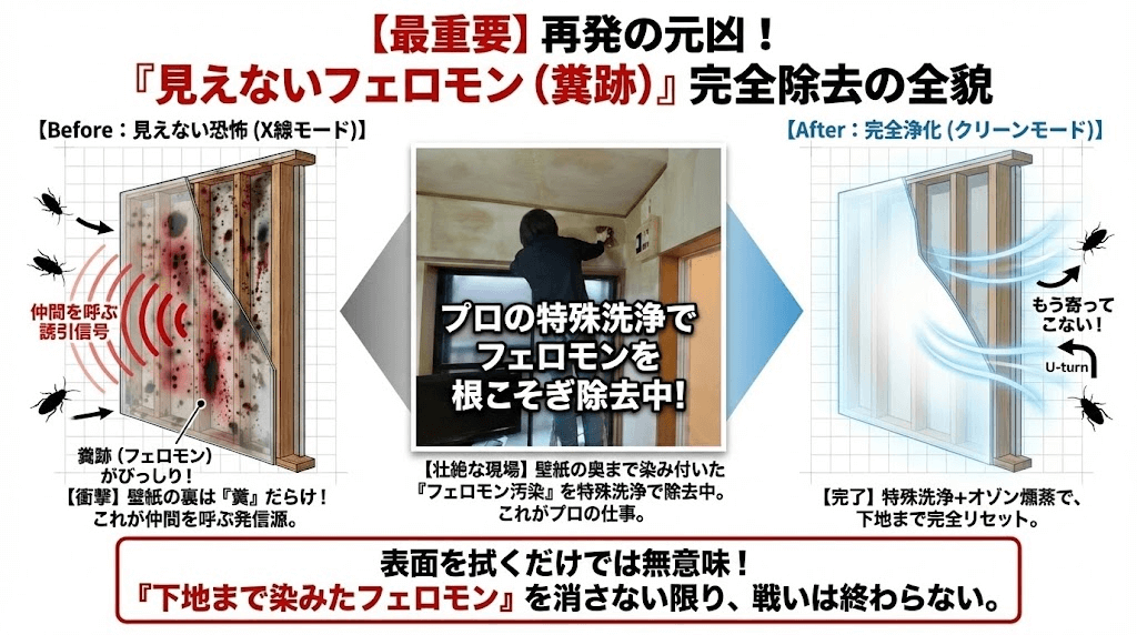 ゴキブリ対策のための清掃お任せください