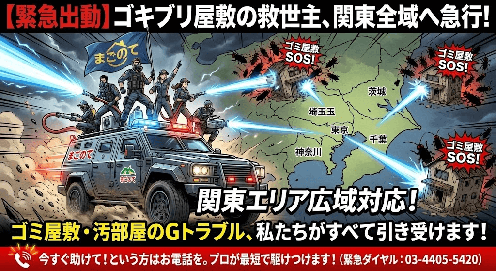 東京・関東圏広域でゴキブリ対策のための清掃実施中