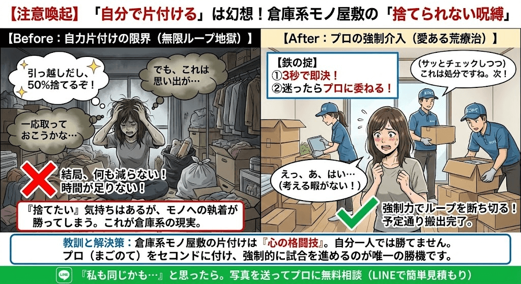 倉庫系ゴミ屋敷の人は物を手放せない