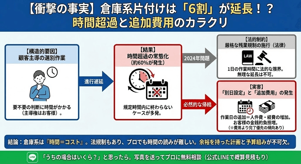 倉庫系ゴミ屋敷は割増になることが多い