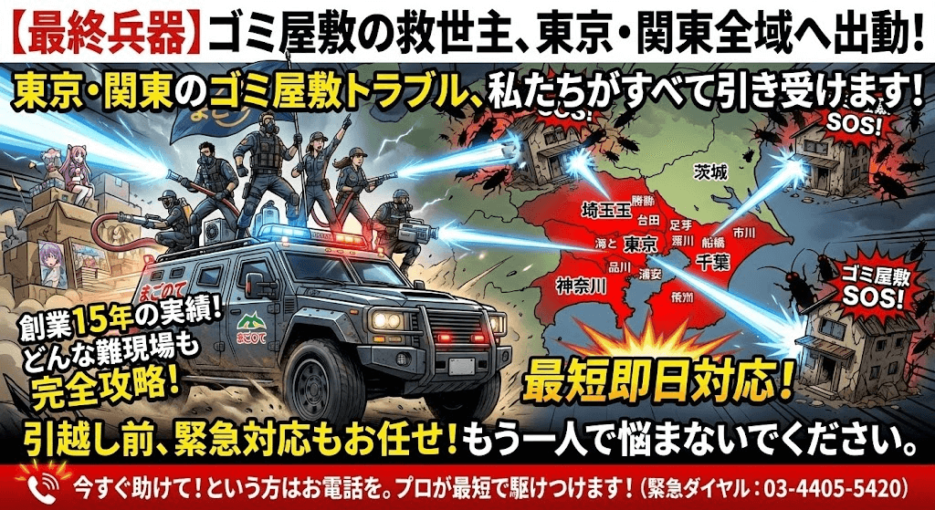 東京のゴミ屋敷片付けはまごのてが撃退する