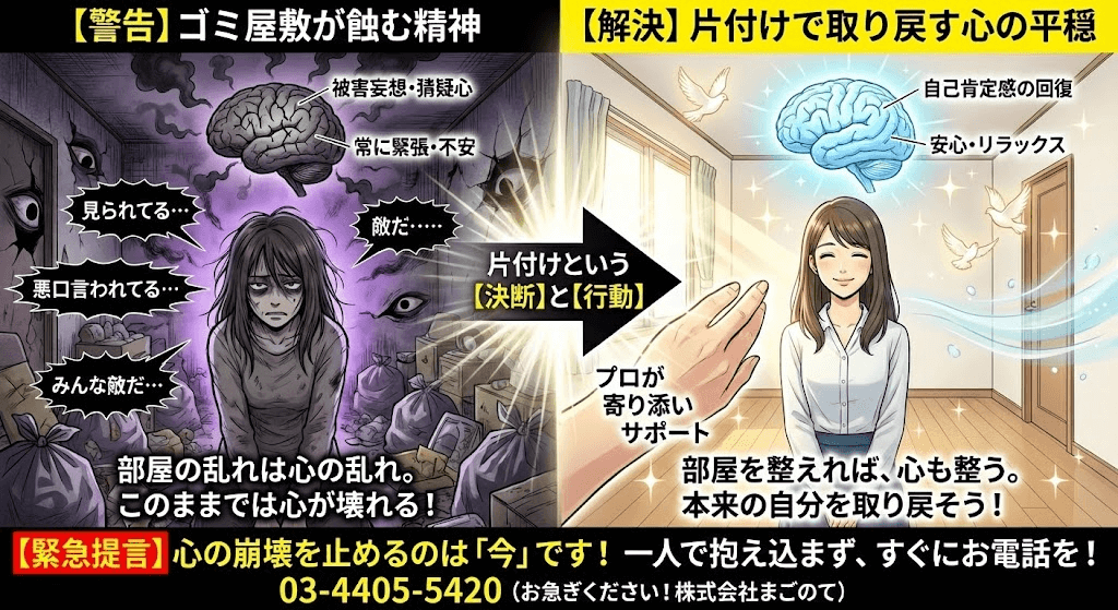 ゴミ屋敷は精神異常をきたす