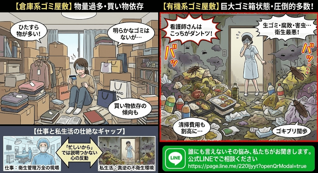 看護師さん特有のゴミ屋敷とは