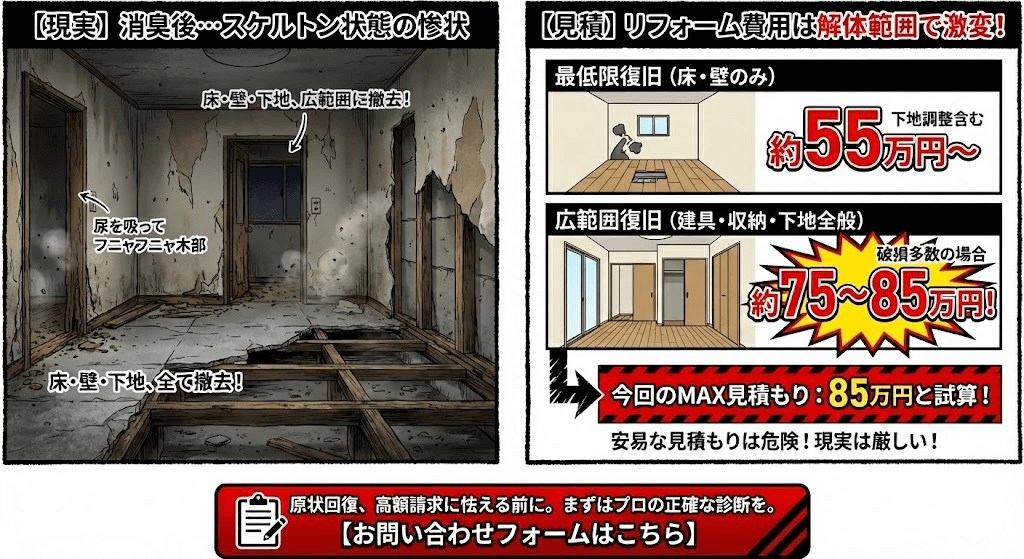 ペット飼育のあった部屋の原状回復リフォーム