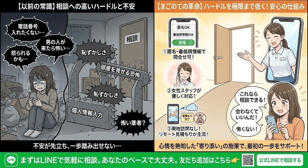 お部屋のお片付け相談はLINEが便利