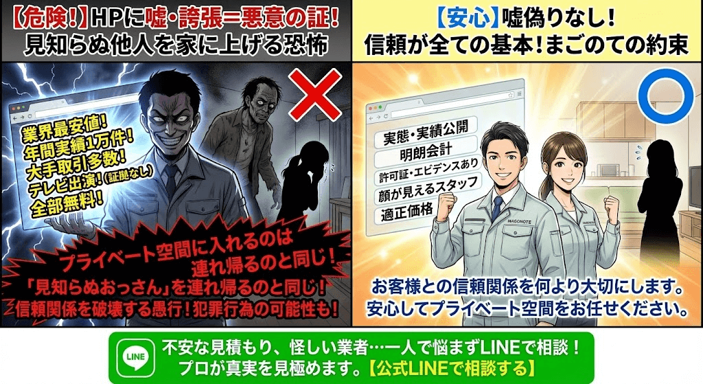 嘘つきゴミ屋敷片付け業者はやめる