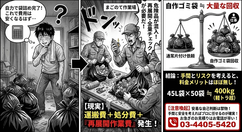 お客様が作ったゴミ袋の回収