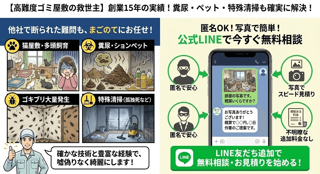 お部屋のお片付け相談はLINEが便利