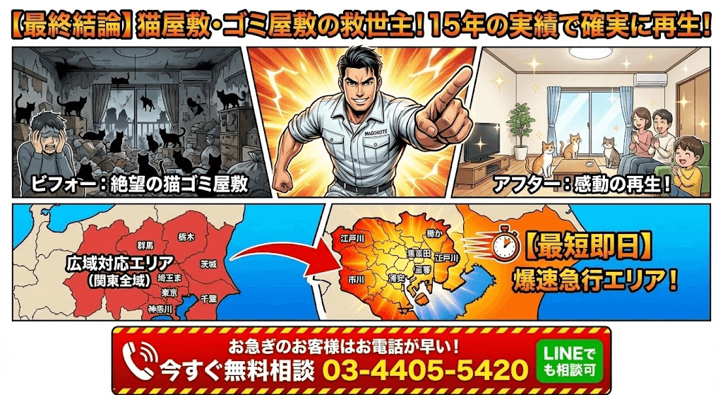 東京近辺のネコ屋敷はまごのてが解決します