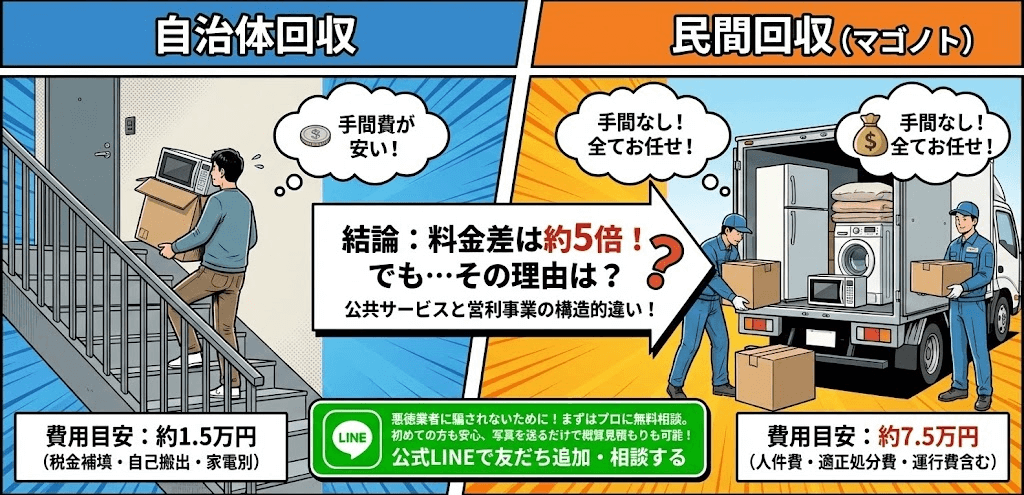 不用品回収の民間業者が高いのは当たり前