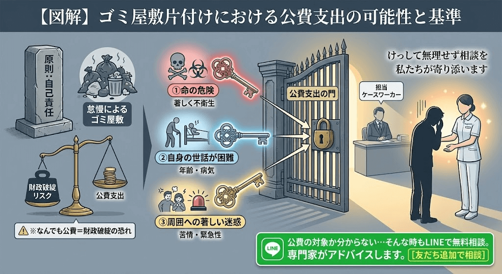 命の危険がある汚部屋ならまずケースワーカーに相談