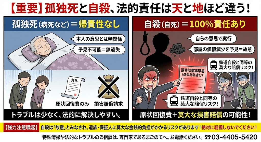 自殺は100％本人の責任を問われる