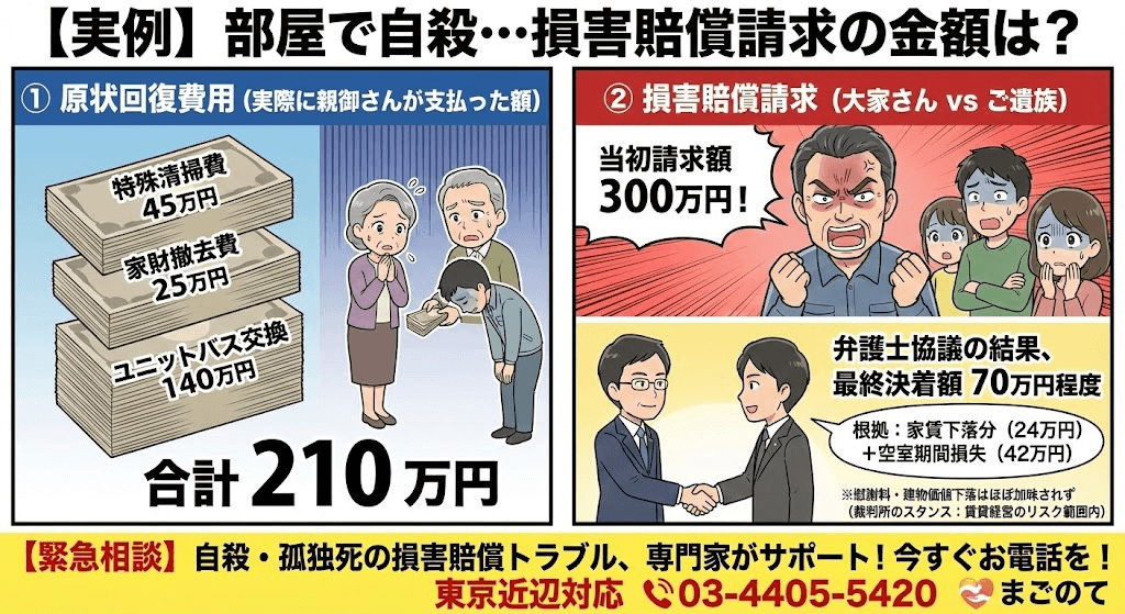 自殺の損害賠償実例