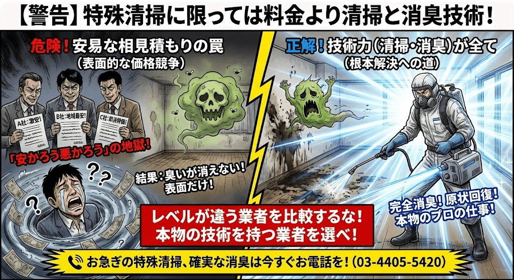 特殊清掃業者選びで相見積もりは不要