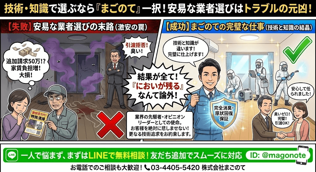 孤独死の特殊清掃はまごのてにお任せいただければ万事解決