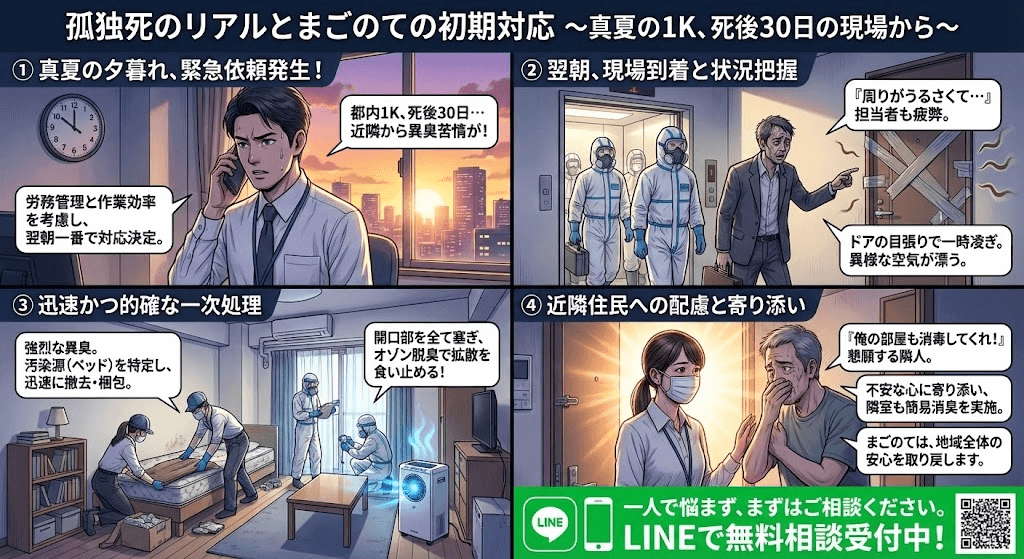 死後30日の孤独死の特殊清掃での出来事