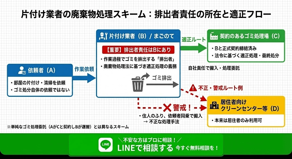 片付け業者の廃棄物処理スキーム