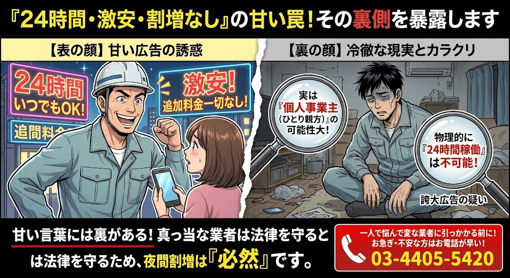 ゴミ屋敷片付けで夜間やる業者なんてないよ