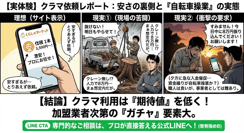 クラマの業者は素人集団