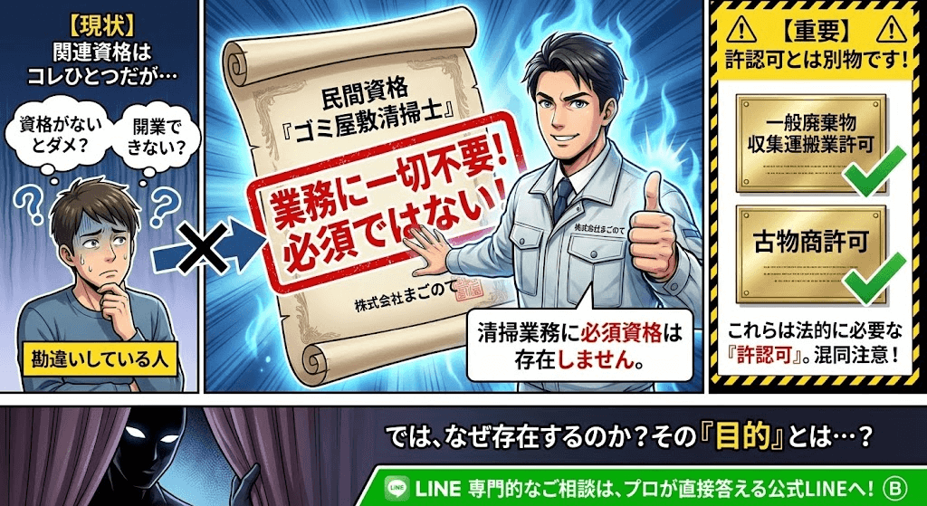 ゴミ屋敷清掃士という資格は存在しませんので騙されるな