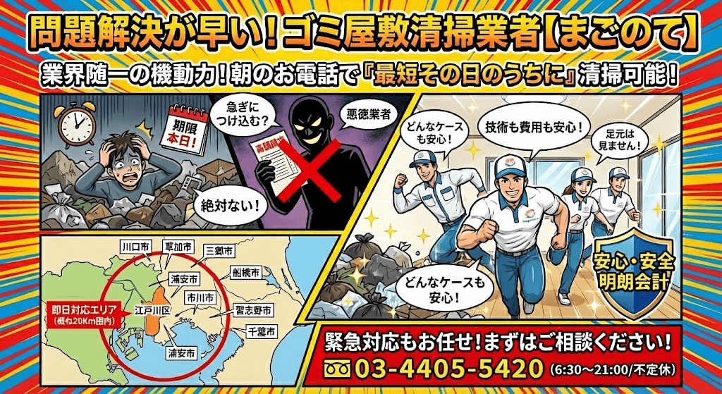東京のゴミ屋敷片付けならまごのて