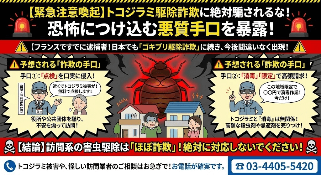 トコジラミ駆除詐欺にご注意