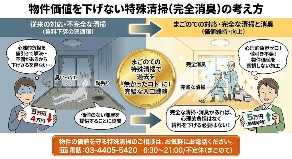 特殊清掃技術で完璧ににおいを取る