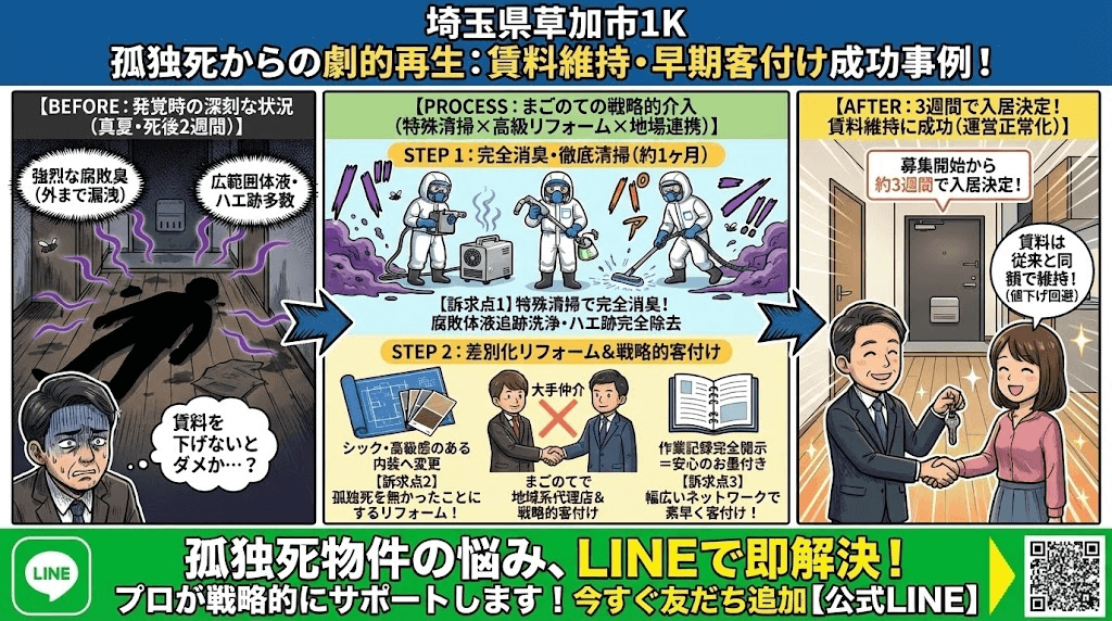 草加市の特殊清掃と原状回復工事