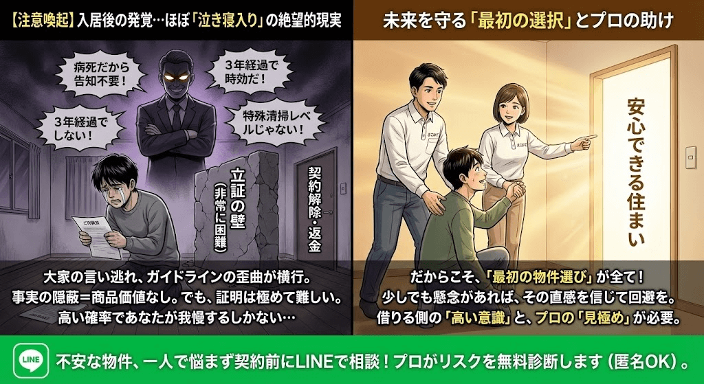 居住後に事故物件があることが発覚した場合