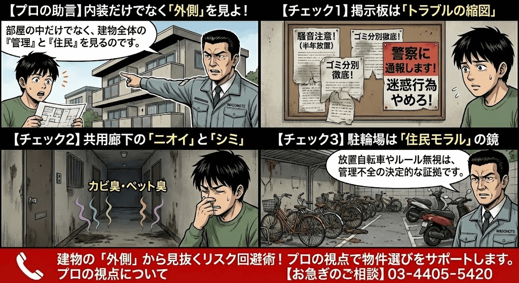 建物チェック。住んではイケナイ部屋