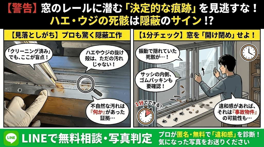 窓やサッシの不審な汚れは要注意