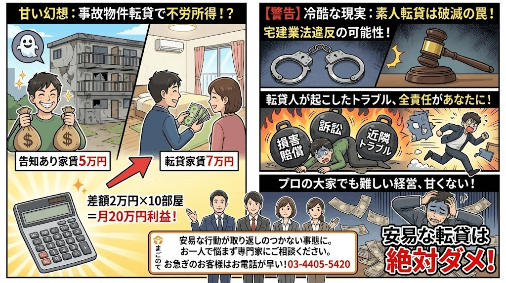 無断転貸で小金稼ぎをする一般人