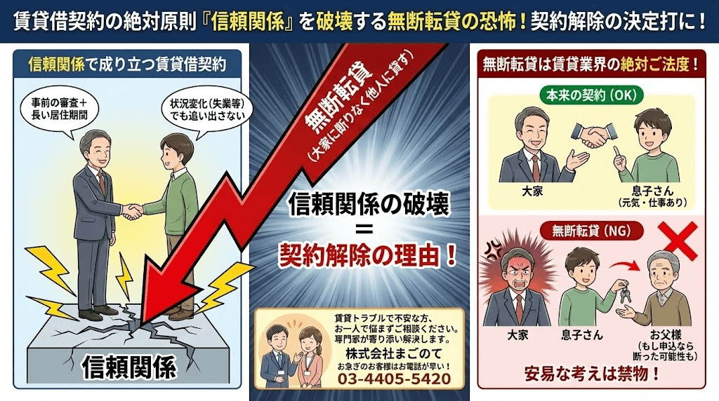 部屋の賃貸借は信頼関係で成り立つ