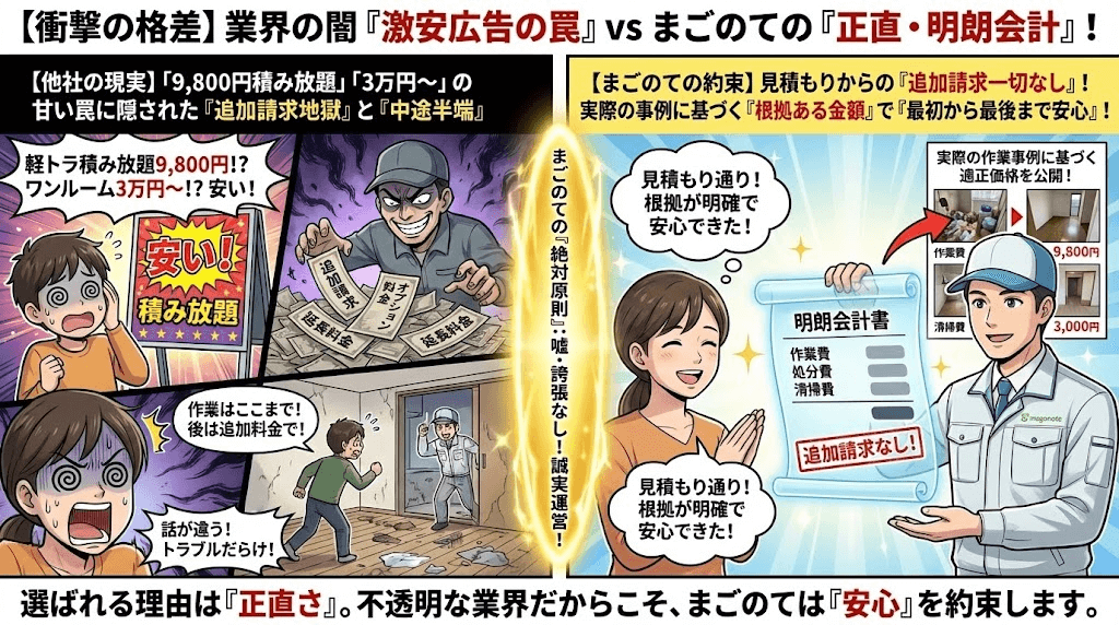 業界最安値などの嘘は言わないまごのて