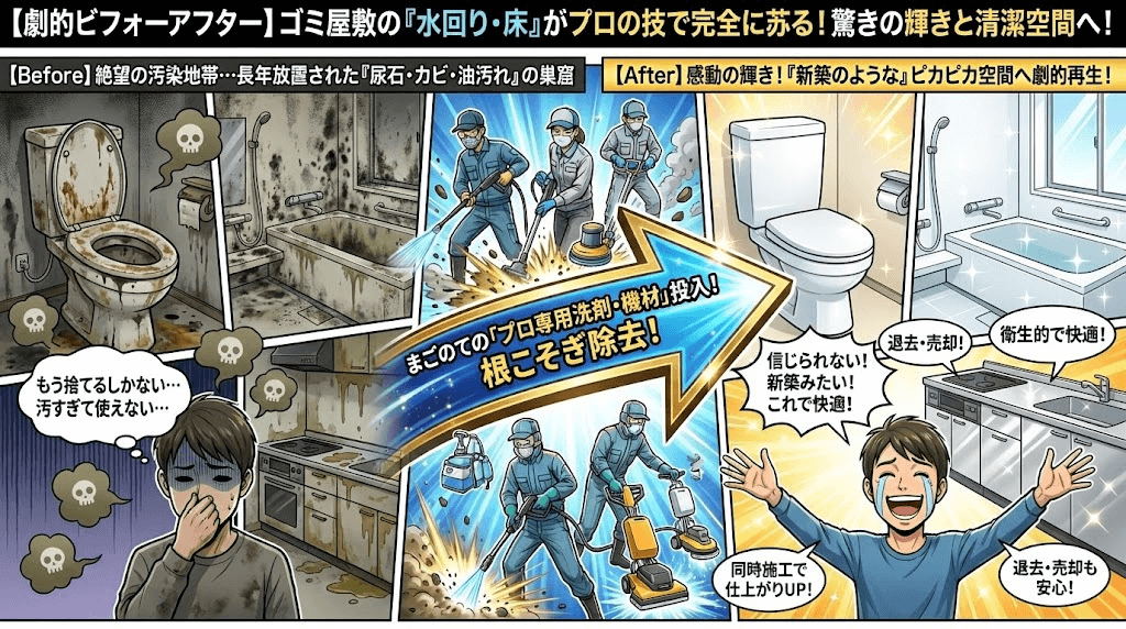 ゴミ屋敷片付け後の部屋の再生に執念を燃やすまごのて