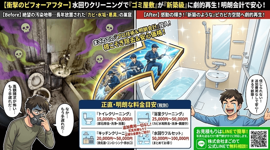 まごのてのゴミ屋敷・汚部屋ハウスクリーニング費用