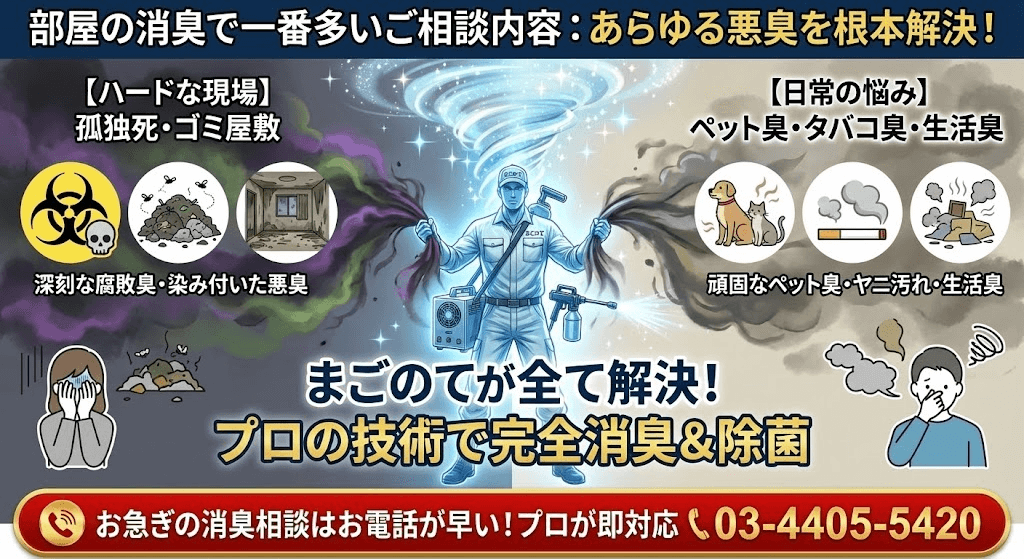 まごのては部屋の嫌な臭いを消す