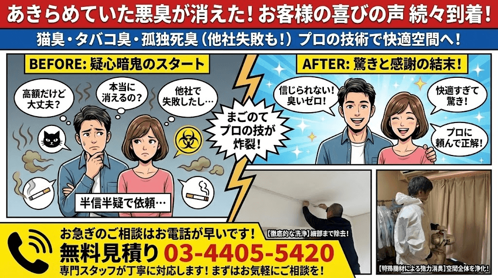 部屋の消臭もまごのてにお任せください。