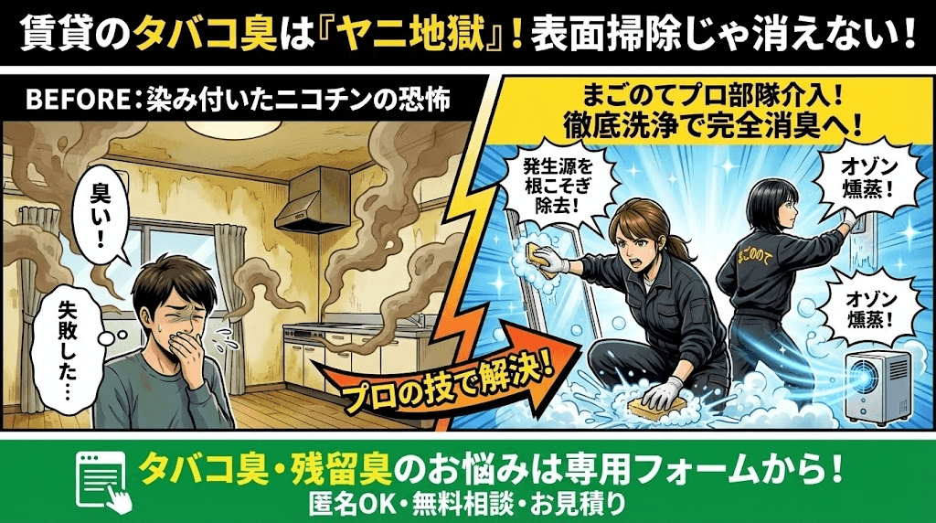 前住人のタバコ臭の消臭依頼