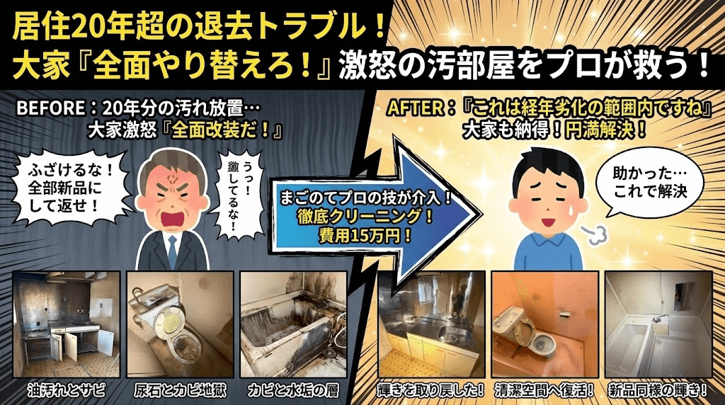 退去時は汚部屋清掃をして綺麗に返す