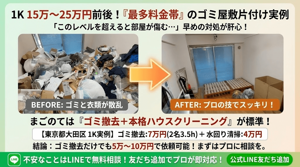 ゴミ屋敷片付け5万円～10万円事例