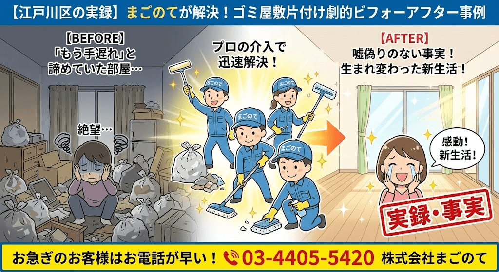 江戸川区のゴミ屋敷片付け依頼実例